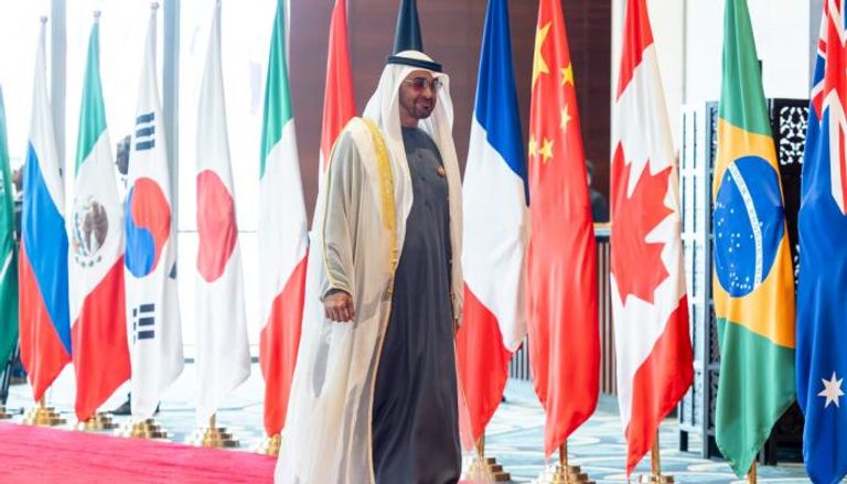 الشيخ محمد بن زايد آل نهيان رئيس دولة الإمارات لدى وصوله مقر انعقاد قمة العشرين