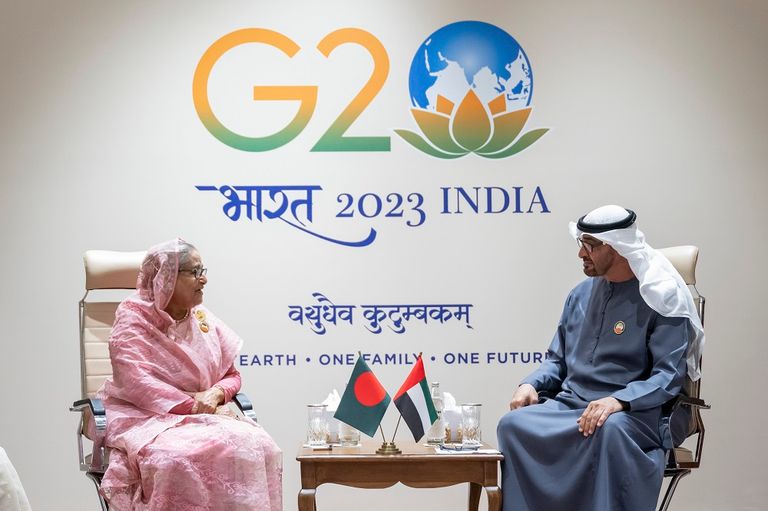 جانب من لقاء الشيخ محمد بن زايد آل نهيان وجوكو ويدودو رئيس إندونيسيا