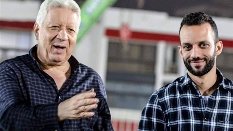 مرتضى منصور ونجله أمير مرتضى منصور ونجله أحمد في الزمالك