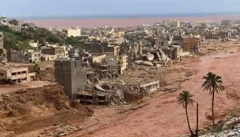 جانب من آثار فيضانات ليبيا