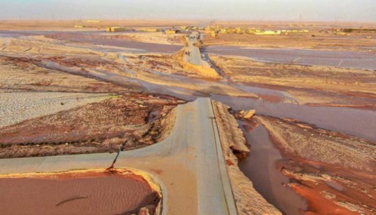 جانب من آثار إعصار دانيال في ليبيا