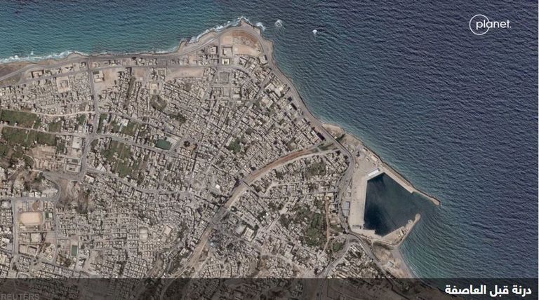 جانب من آثار إعصار دانيال في ليبيا