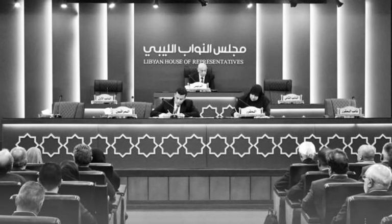 صورة لجلسة البرلمان اتشحت بالسواد حدادا- وكالة الأنباء الليبية