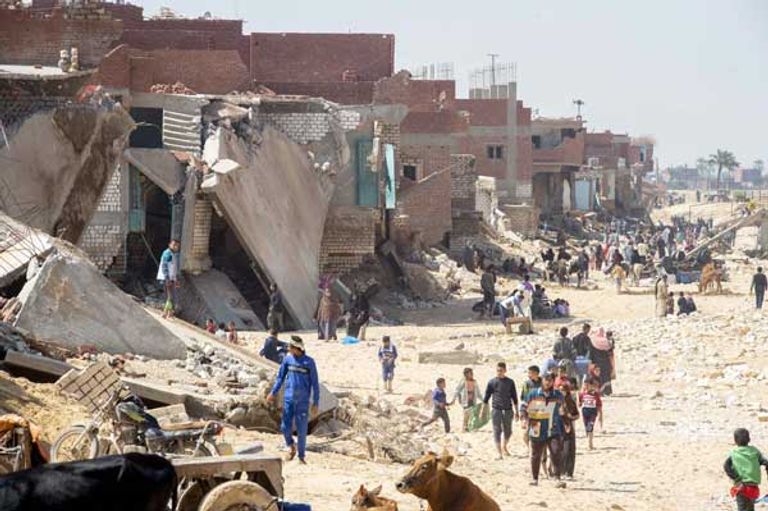 عاصفة التنين تدمر قرية الدسمي في مصر 2020 - أرشيفية