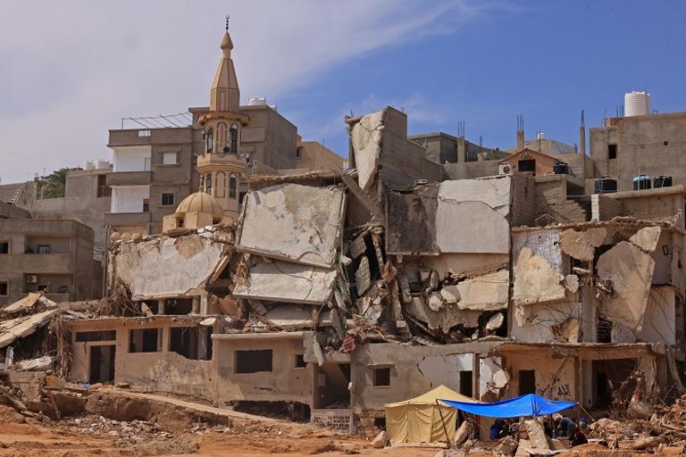 آثار الإعصار دانيال في مدينة درنة الليبية