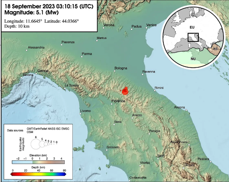 زلزال بقوة 5.1 يضرب شمال إيطاليا صباح أمس