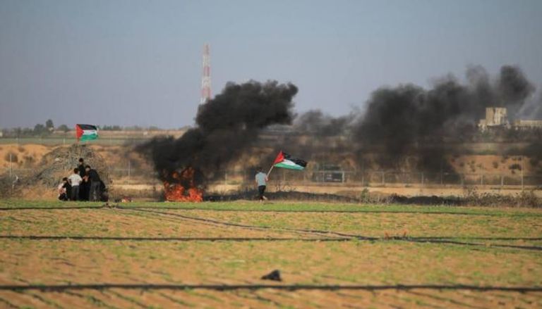 احتجاجات شرق قطاع غزة (مواقع التواصل)