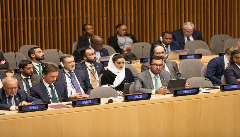 جانب من كلمة الدكتور سلطان الجابر خلال قمة الطموح المناخي