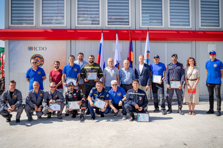 جانب من تدريب منقذي كارثتي المغرب وليبيا في أرمينيا