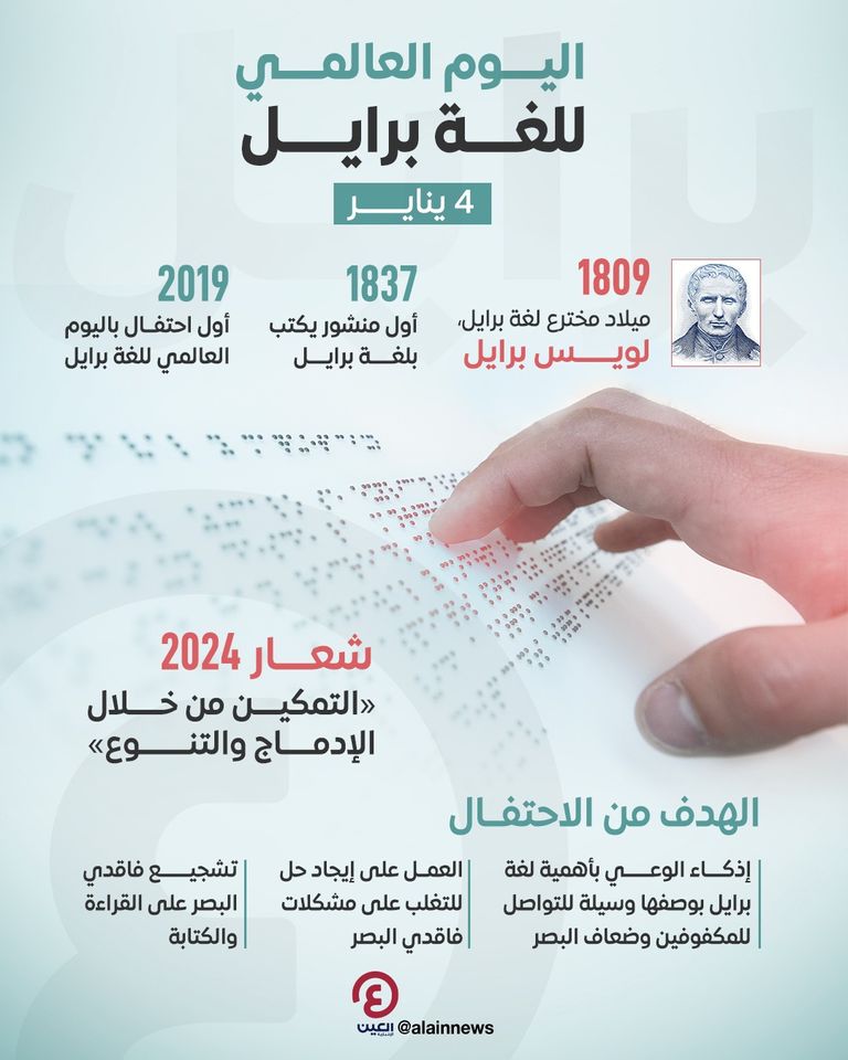 شخص يقرأ بطريقة برايل