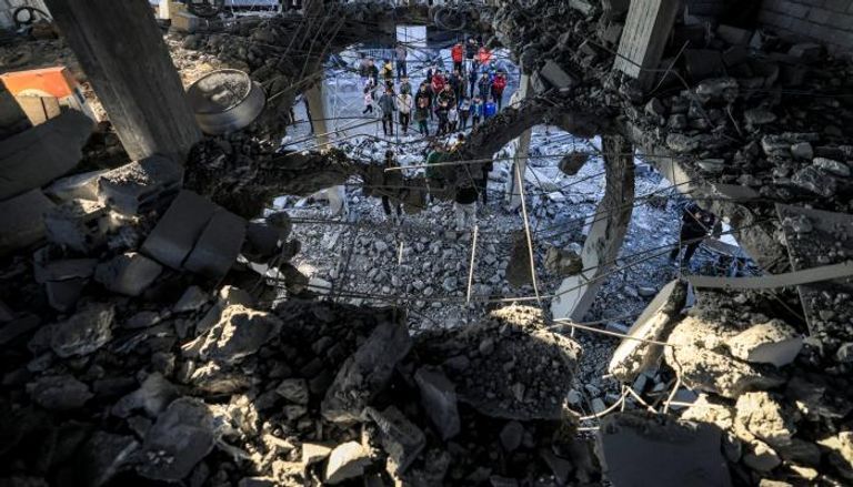 مبان دمرها القصف في رفح جنوبي غزة