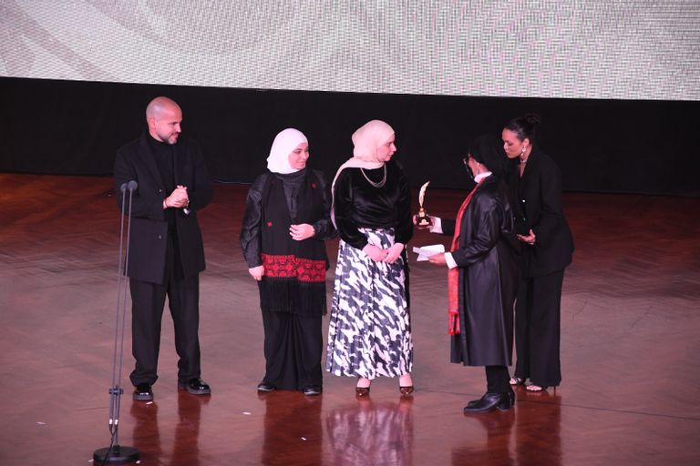 نجيب ساويرس خلال كلمته بحفل توزيع الجوائز