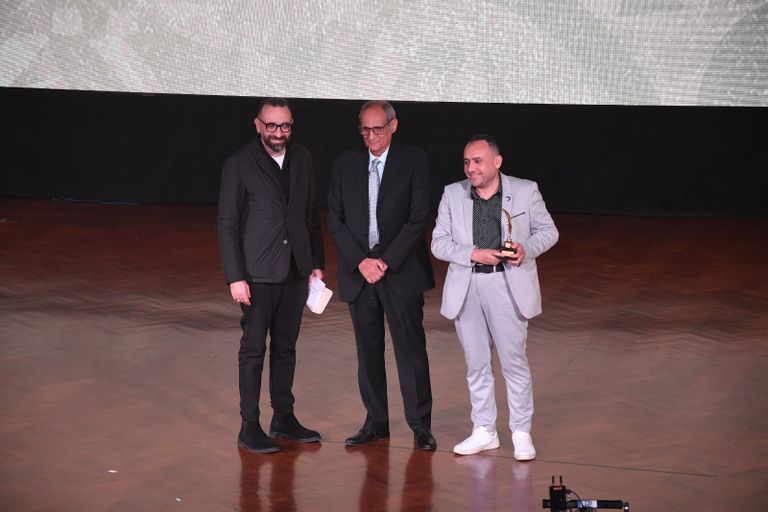 نجيب ساويرس خلال كلمته بحفل توزيع الجوائز