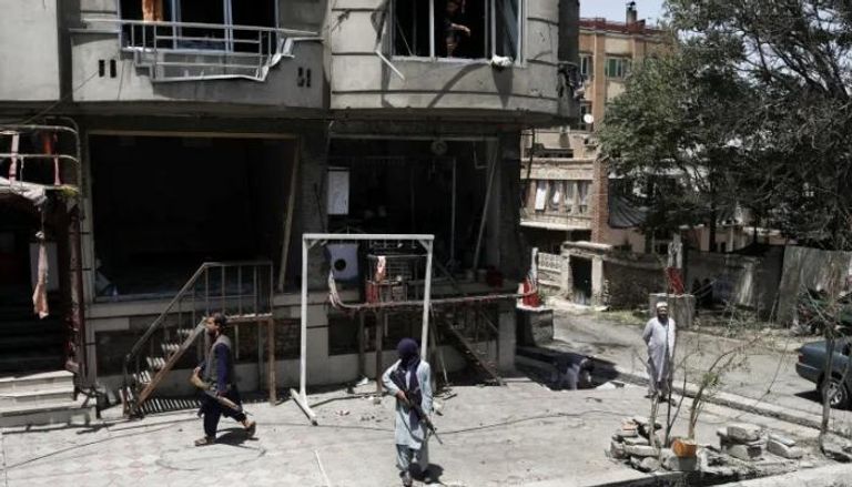 آثار تفجير سابق في كابول