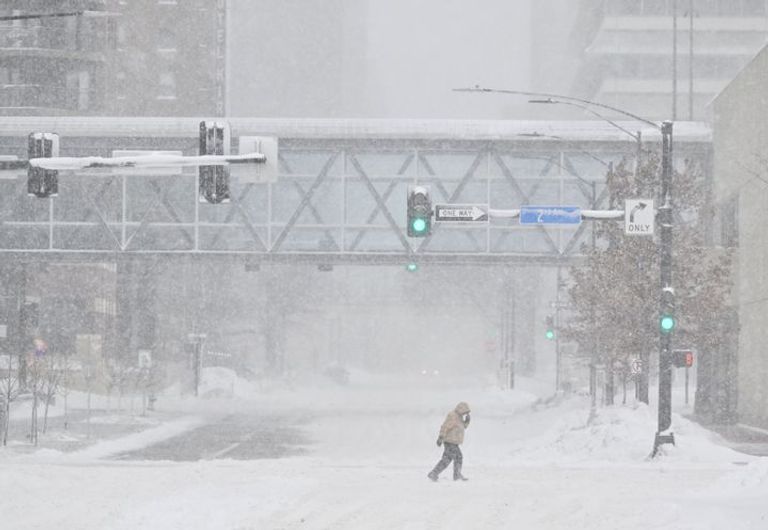 عاصفة ثلجية في أمريكا