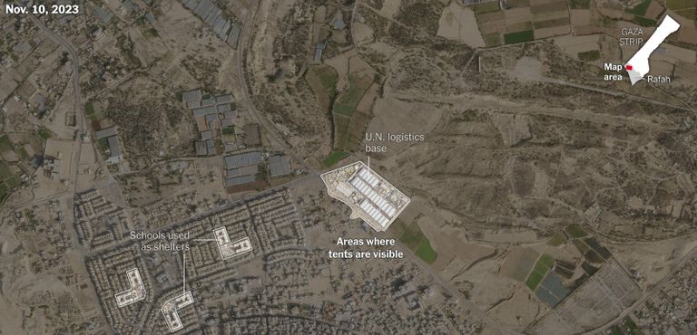 النازحون افترشوا مناطق مفتوحة حول مدينة رفح