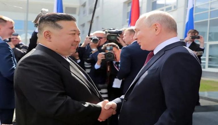 جانب من زيارة سابقة لزعيم كوريا الشمالية إلى روسيا