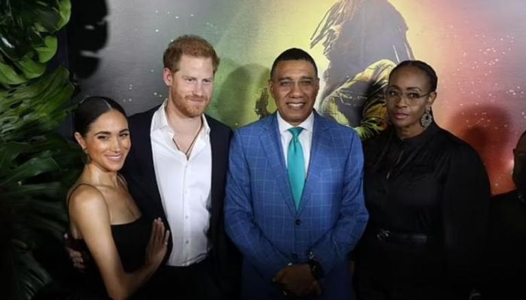 هاري وميغان مع رئيس وزراء جامايكا وزوجته