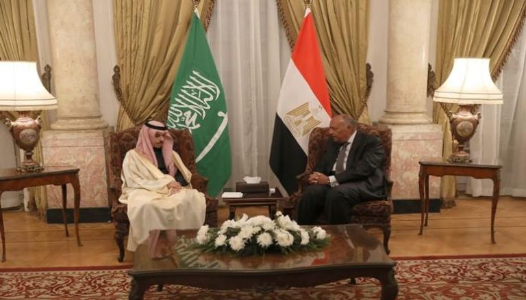 جانب من لقاء وزيري خارجية السعودية ومصر 