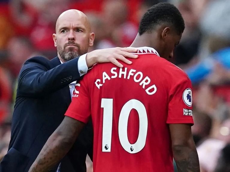 ماركوس راشفورد وإيريك تين هاغ في مانشستر يونايتد ماركوس راشفورد وتين هاغ في مانشستر يونايتد