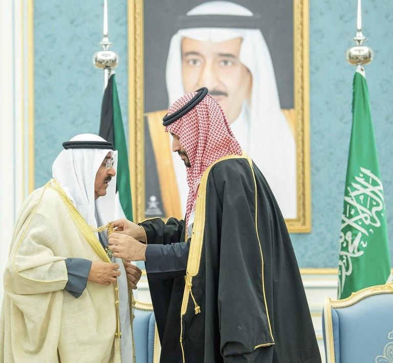 ولي العهد السعودي خلال مباحثاته مع أمير الكويت