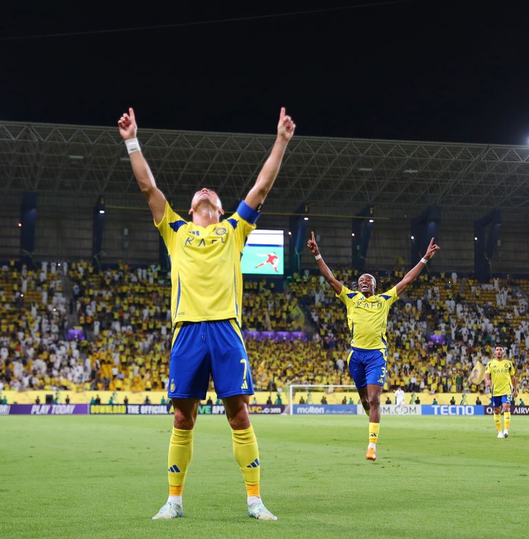 احتفال كريستيانو رونالدو بهدفه ضد الريان