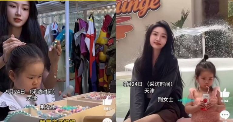 الجدة الصينية مع حفيدتها الصغيرة