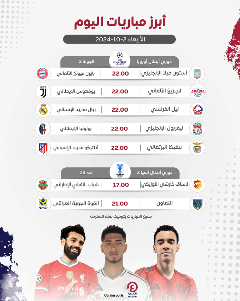 مباريات اليوم