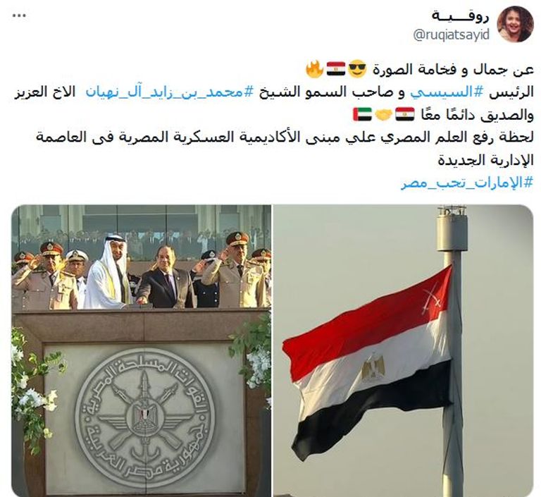 جانب من استقبال السيسي للشيخ محمد بن زايد آل نهيان بمطار القاهرة