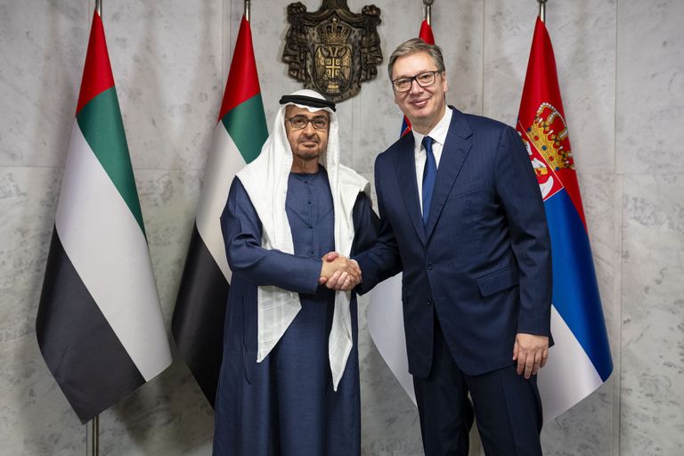 الشيخ محمد بن زايد آل نهيان ورئيس صربيا