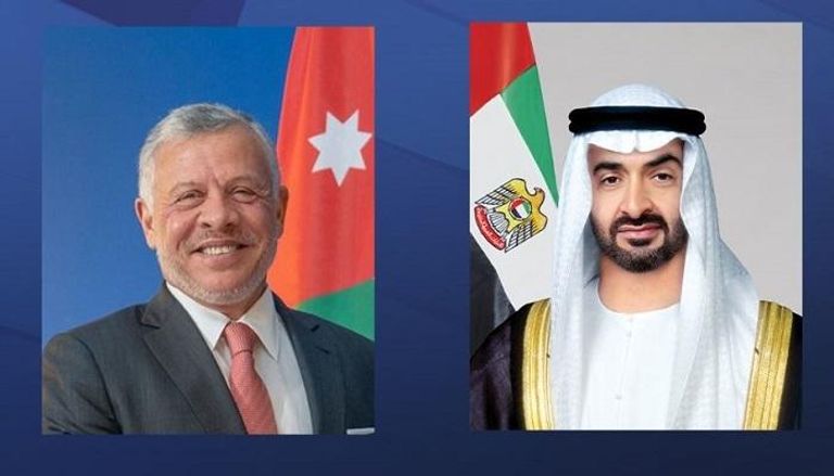 الشيخ محمد بن زايد آل نهيان رئيس دولة الإمارات والعاهل الأردني الملك عبدالله الثاني