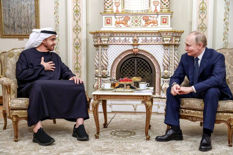 الشيخ محمد بن زايد آل نهيان وفلاديمير بوتين