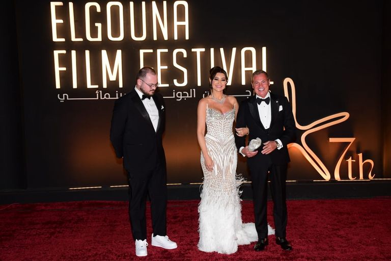 أشرف زكي وروجينا في مهرجان الجونة