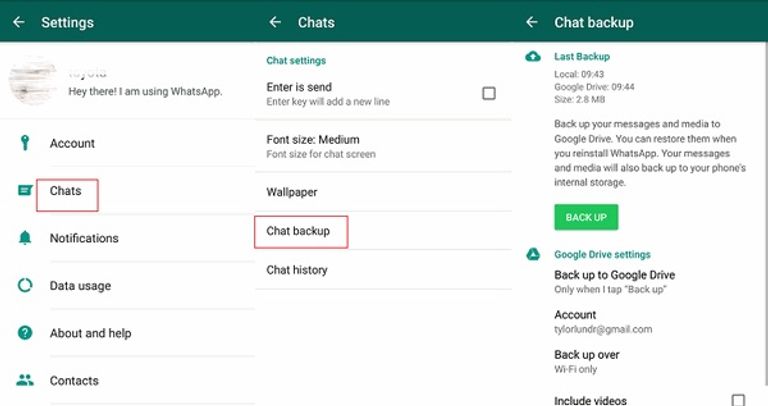 استعادة الرسائل المحذوفة على WhatsApp Android باستخدام النسخ الاحتياطي المحلي   كيفية استعادة الرسائل المحذوفة على واتساب للأندوريد والآيفون