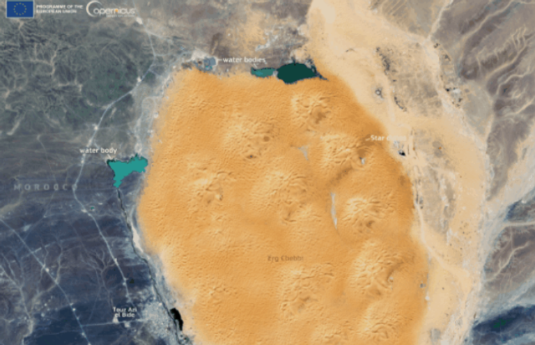الأقمار الصناعية تظهر المياه في الصحراء الكبرى