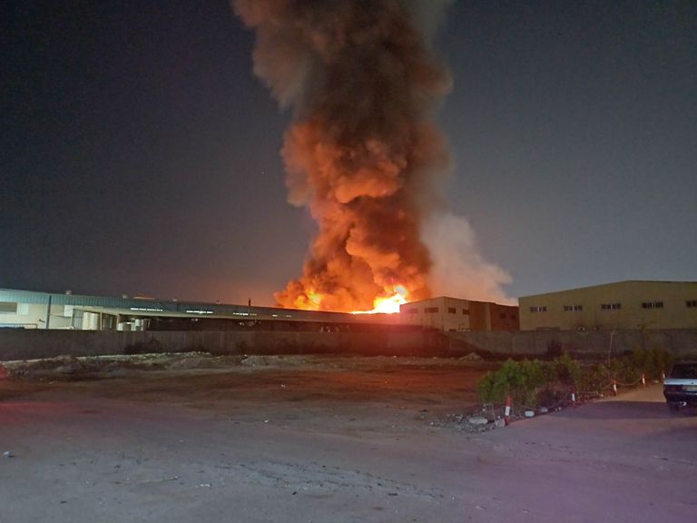 حريق مصنع الفول السوداني