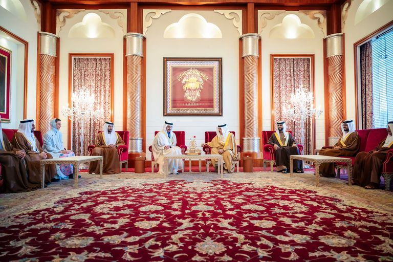 جانب من لقاء الملك حمد بن عيسى آل خليفة والشيخ عبدالله بن زايد آل نهيان