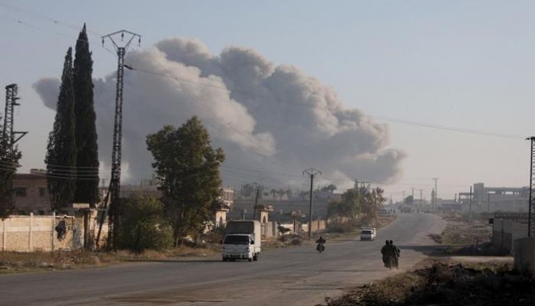 تصاعد الدخان في حلب - أ ف ب 