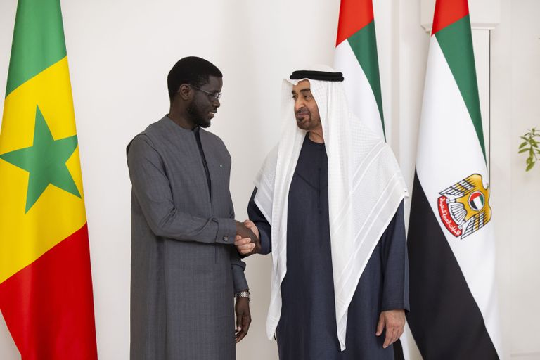 الشيخ محمد بن زايد آل نهيان رئيس الإمارات والرئيس السنغالي