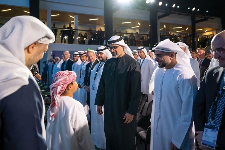 خالد بن محمد بن زايد الشيخ خالد بن محمد بن زايد آل نهيان خلال افتتاح أسبوع أبوظبي المالي