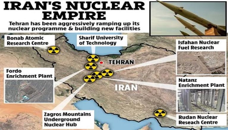 خريطة مواقع إيران النووية