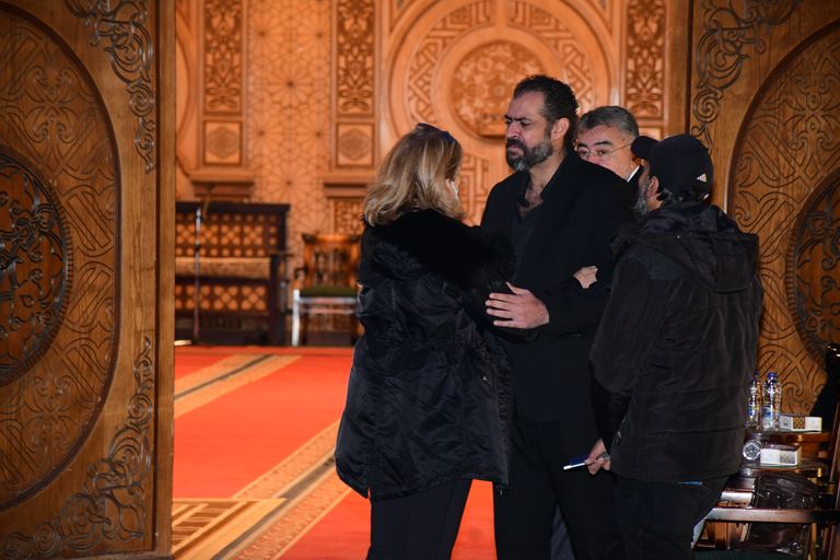 شريف سلامة في عزاء نبيل الحلفاوي