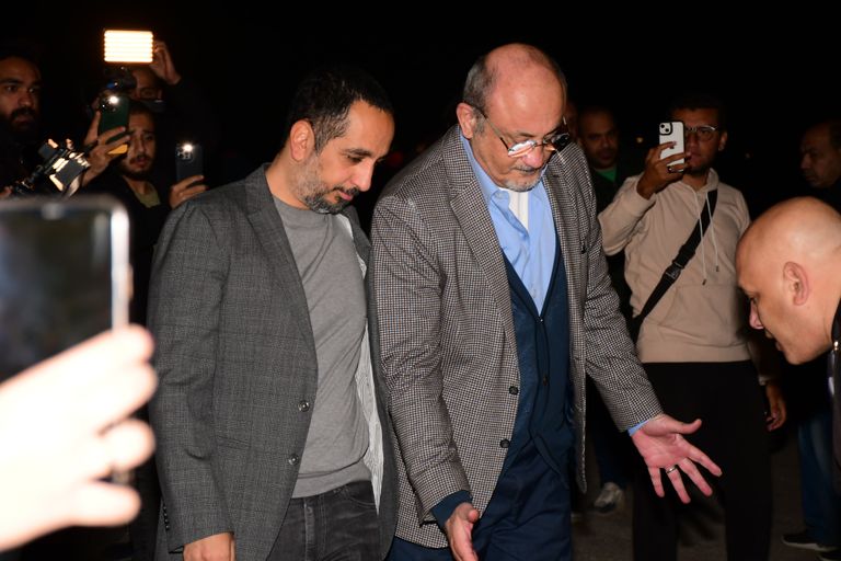 شريف سلامة في عزاء نبيل الحلفاوي