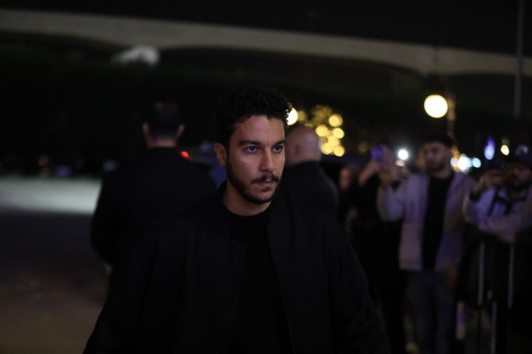 شريف سلامة في عزاء نبيل الحلفاوي