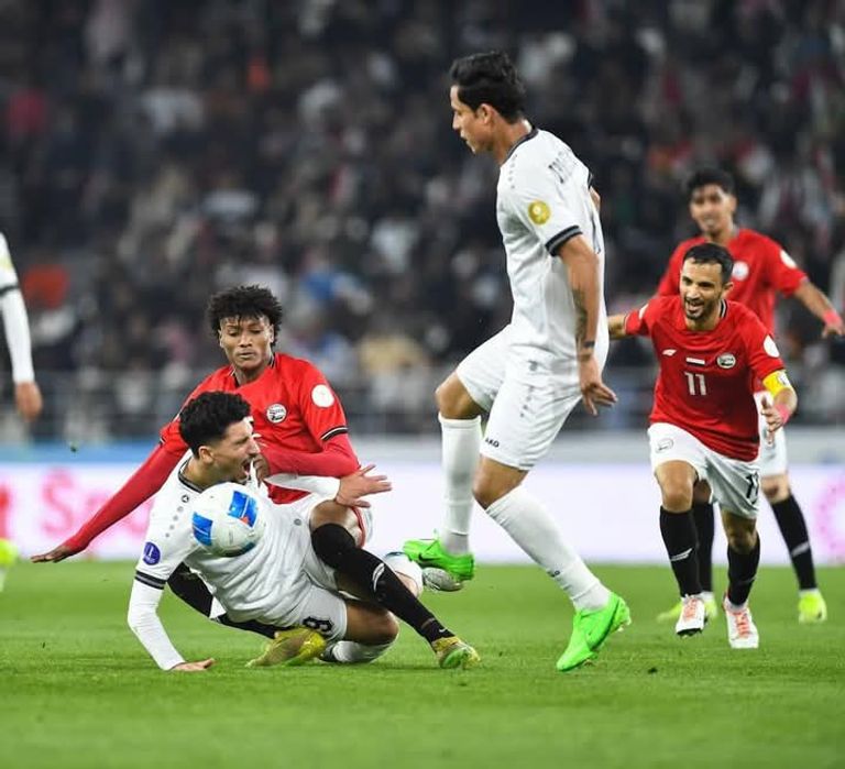 جانب من مباراة العراق واليمن جانب من مباراة العراق واليمن