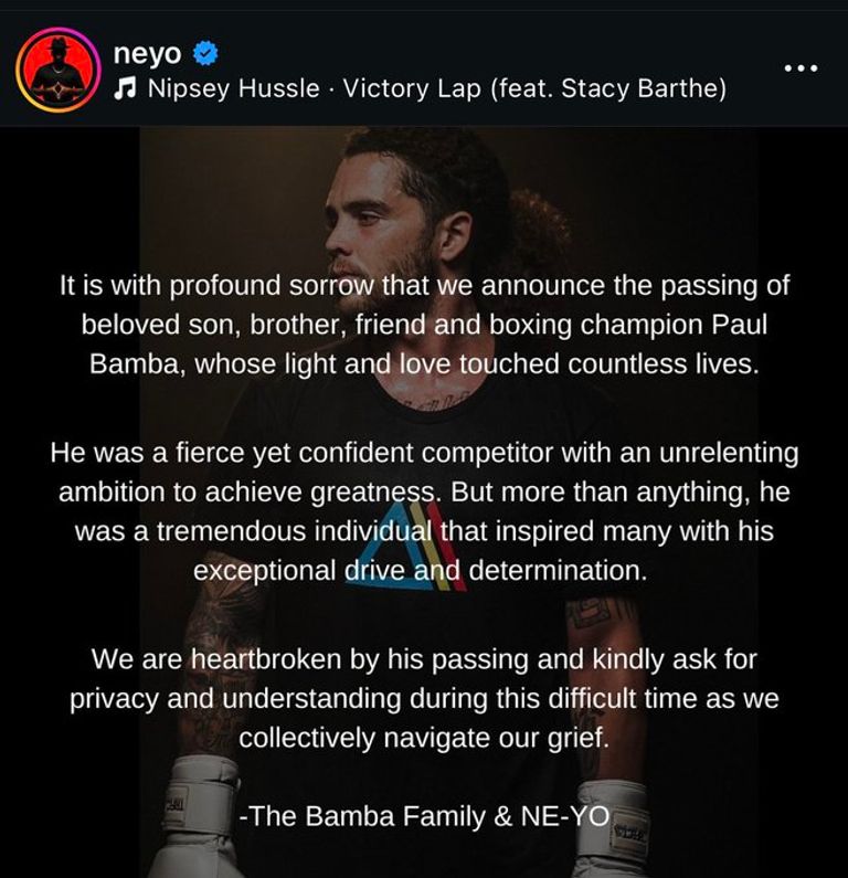 وفاة الملاكم بول بامبا وفاة الملاكم بول بامبا