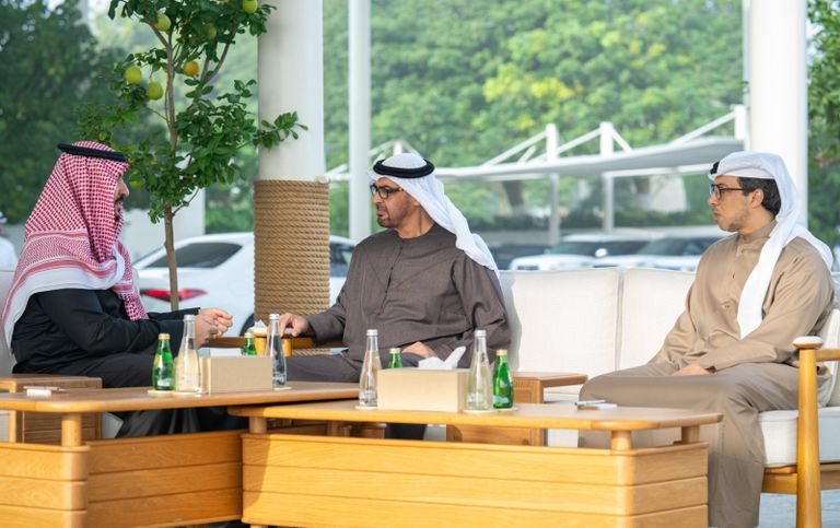 الشيخ محمد بن زايد آل نهيان ووزير الدفاع السعودي