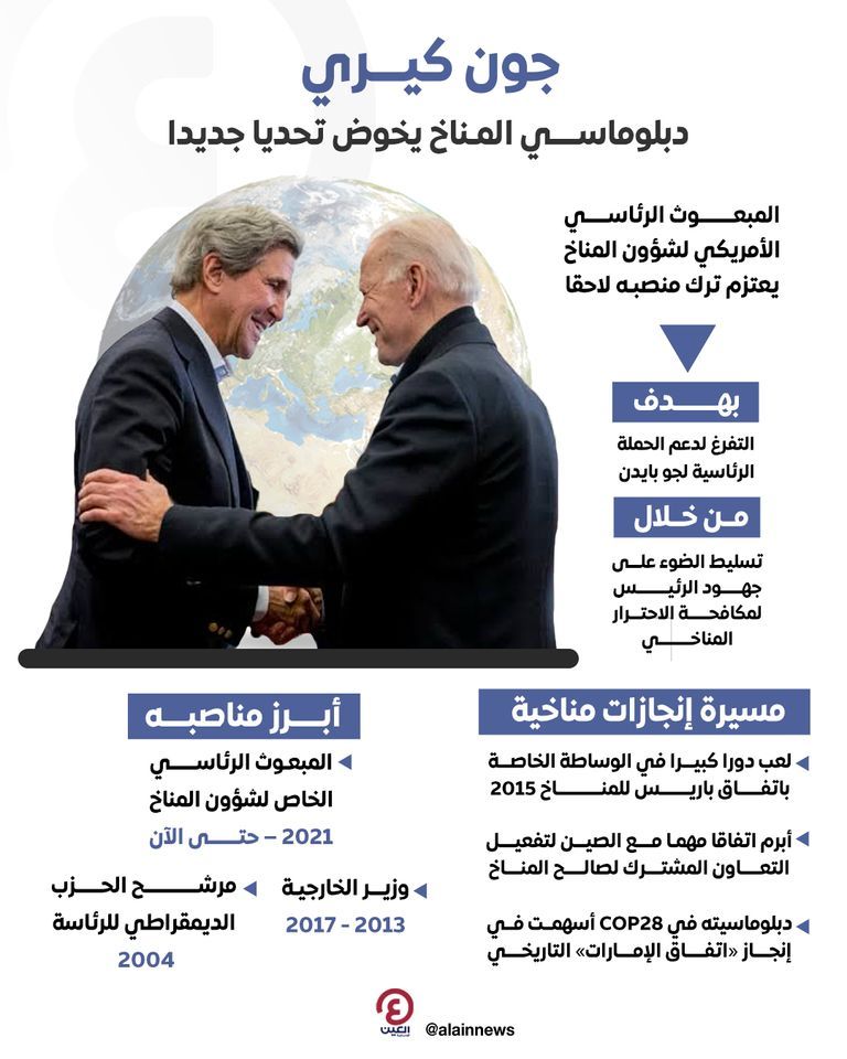 جون كيري جون بوديستا مبعوث الرئيس الأمريكي لشؤون المناخ