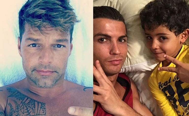 ريكي مارتين مع رونالدو ونجله البرتغالي كريستيانو رونالدو