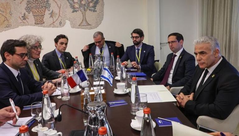 وزيرا خارجية فرنسا وإسرائيل خلال اجتماعهما